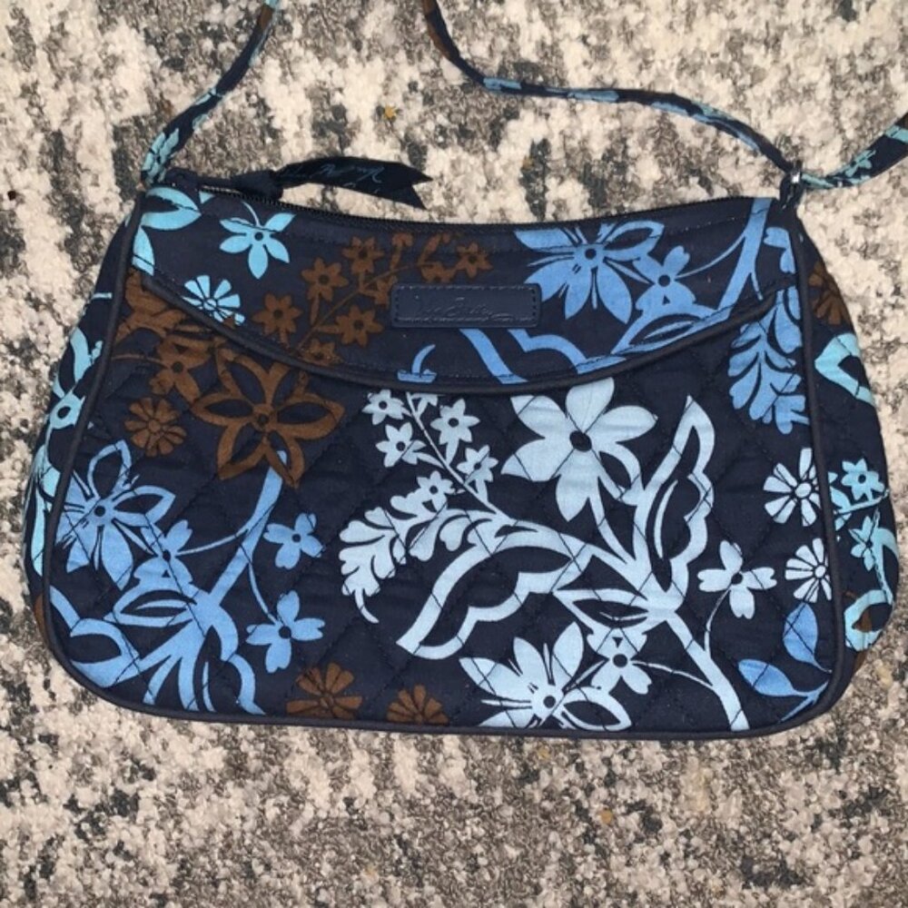 Vera Bradley Retired Blue Heather Paisley & Floral Crossbody Purse